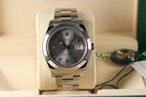 Rolex Datejust 41 – Réf. 116300 – Cadran gris chiffres arabes bleus – Année 2017 – Image 5