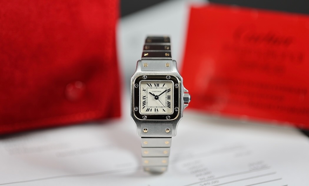 Cartier Santos Or et Acier – Révisée – Avec facture récente + papier de service Cartier de 1992