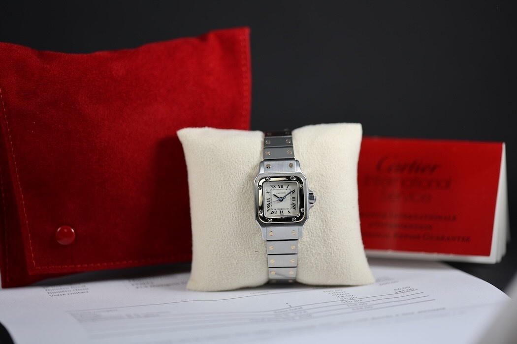 Cartier Santos Or et Acier – Révisée – Avec facture récente + papier de service Cartier de 1992 – Image 11