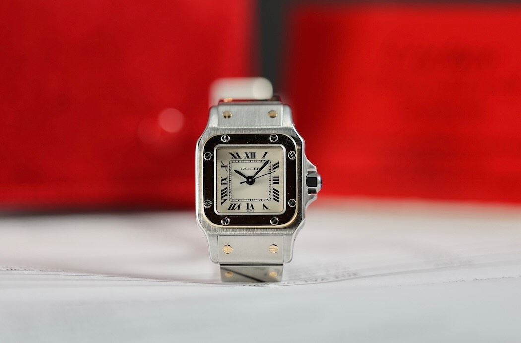 Cartier Santos Or et Acier – Révisée – Avec facture récente + papier de service Cartier de 1992 – Image 3