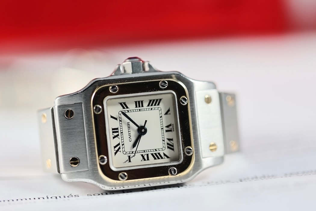 Cartier Santos Or et Acier – Révisée – Avec facture récente + papier de service Cartier de 1992 – Image 4