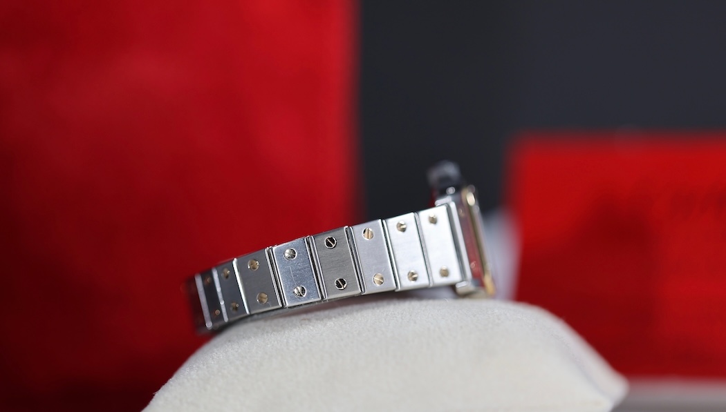 Cartier Santos Or et Acier – Révisée – Avec facture récente + papier de service Cartier de 1992 – Image 8