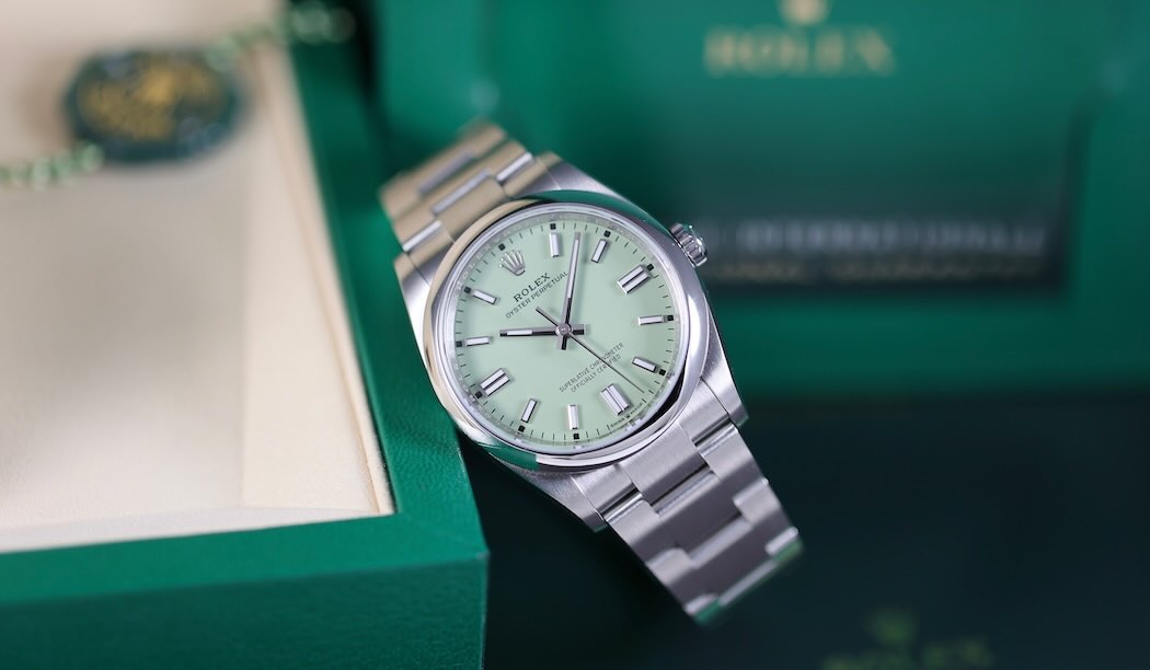 Rolex Oyster Perpetual 36mm– Cadran rare « Pistache » – Neuve / Full Set 2025
