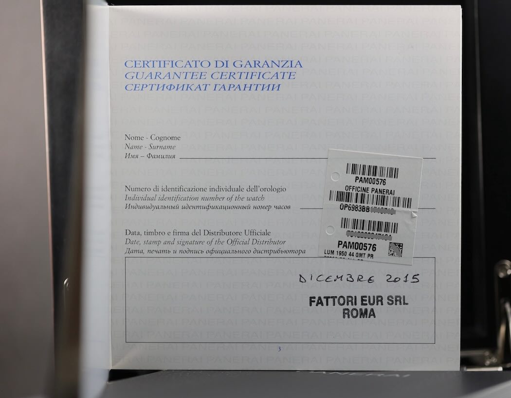 Panerai Luminor Marina PAM00576 – 8 Jours GMT – 2015 – Boîte & Papiers – OP6983 – Image 11