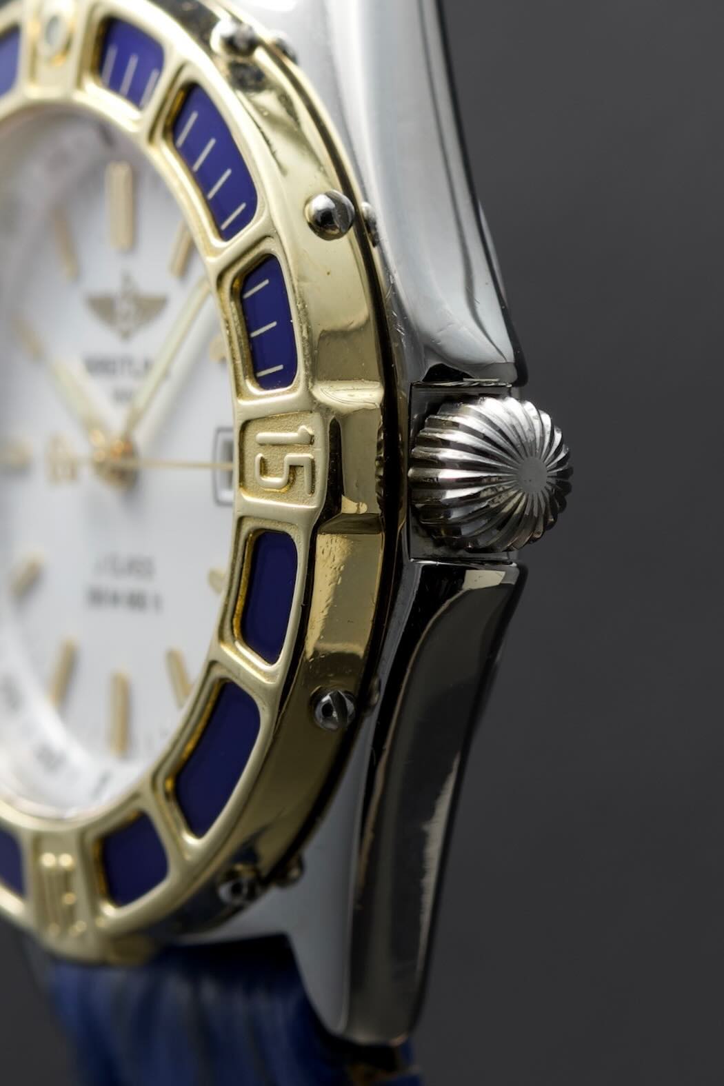 Breitling J-Class D52065 – Acier & Or – Cadran Blanc – Lunette Bleue – Full Set 1994 – Image 4