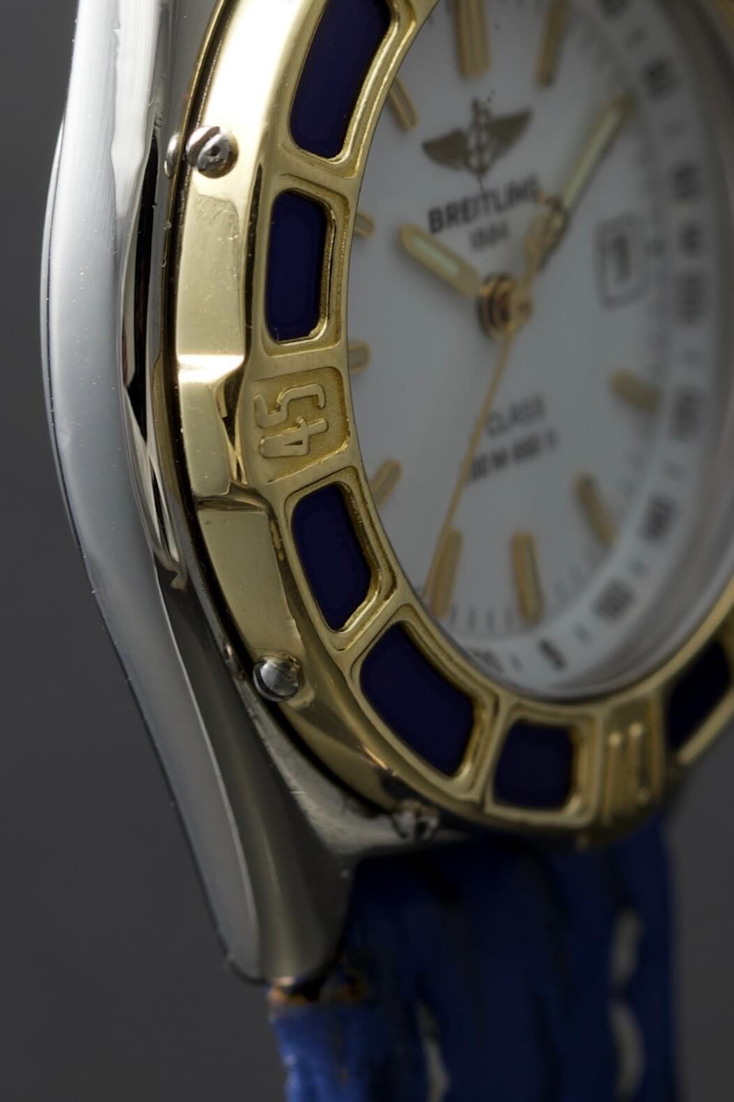 Breitling J-Class D52065 – Acier & Or – Cadran Blanc – Lunette Bleue – Full Set 1994 – Image 5