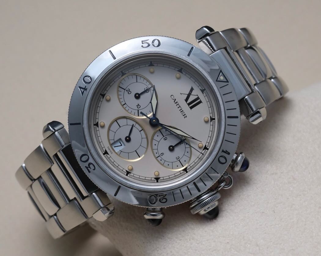Cartier Pasha Chronograph Quartz – Réf. 1050 – Acier – 38 mm – Image 3