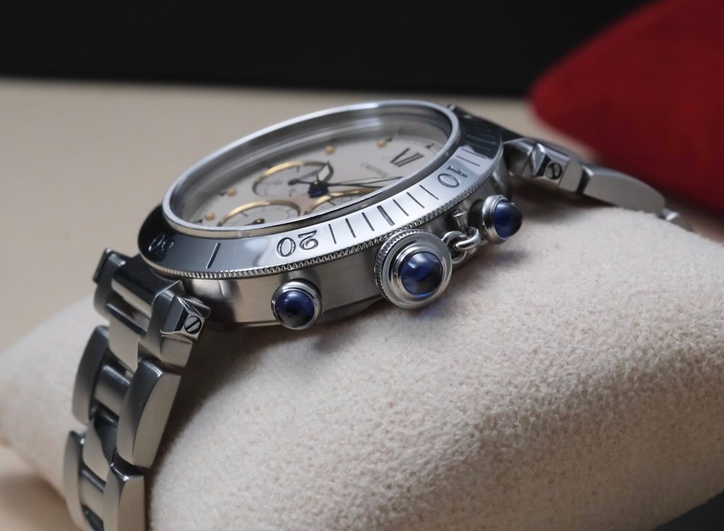 Cartier Pasha Chronograph Quartz – Réf. 1050 – Acier – 38 mm – Image 4