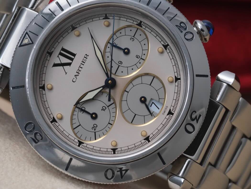 Cartier Pasha Chronograph Quartz – Réf. 1050 – Acier – 38 mm – Image 6